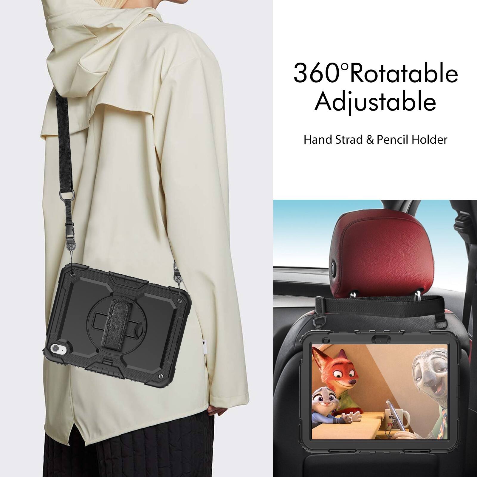 360° Rotatable Adjustable  
Hand Strad & Pencil Holder