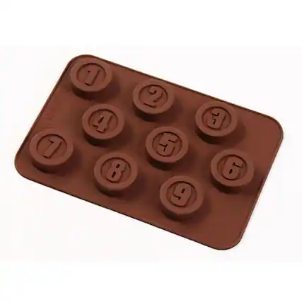 Front. Kitcheniva - Silicone Chocolate Number Mold (5.6 x 3.8 Inch).