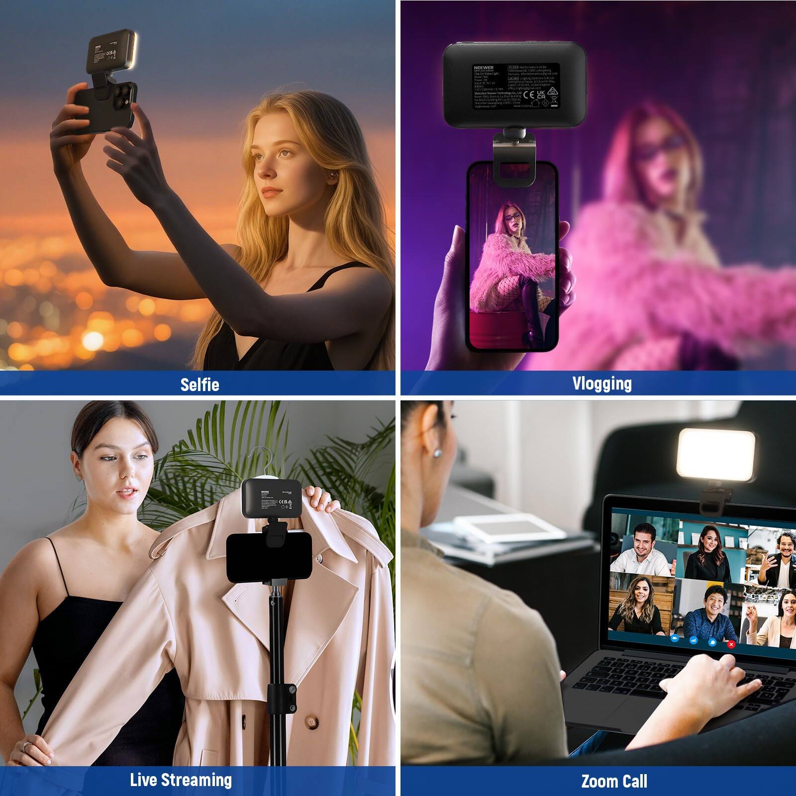 - Selfie
- Vlogging
- Live Streaming
- Zoom Call