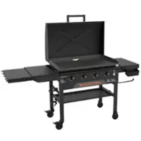 Blackstone - Original 36-in. Outdoor Omnivore Griddle with Hood and Folding Shelves - Black - Angle_Zoom