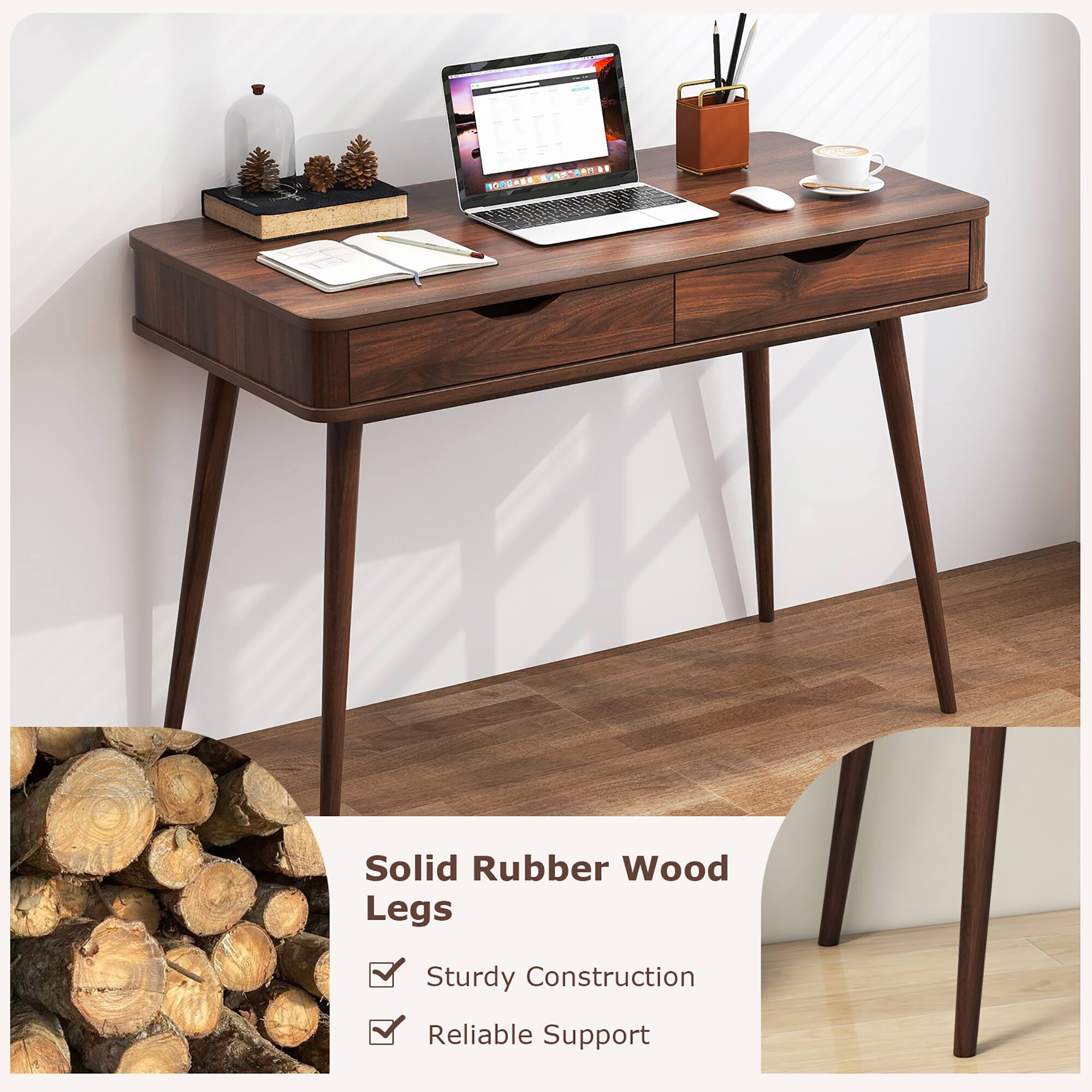 Solid Rubber Wood Legs
Sturdy Construction
Reliable Support