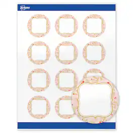 Avery - Avery® Labels, 2" Diameter, Gold-Pink Berries, Glossy, 120ct - White