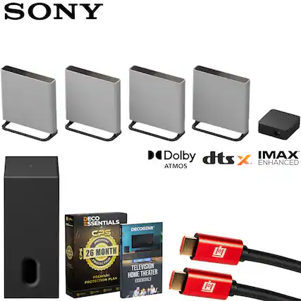 SONY "Dolby dts IMAX X ENHANCED ATMOS"
DECO ESSENTIALS + DECOGEAR CPS | - PREMIUM 38 & CPS 26 MONTH PROTECTION
BESINNER'S SUCE TELEVISION PREMIUM HOME THEATER PLAN ESSENTIALS PROTECTION SE L CP 1 1