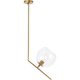 Living District - Ryland 1 Light Brassand Clear Glass Pendant - Brass And Clear Glass