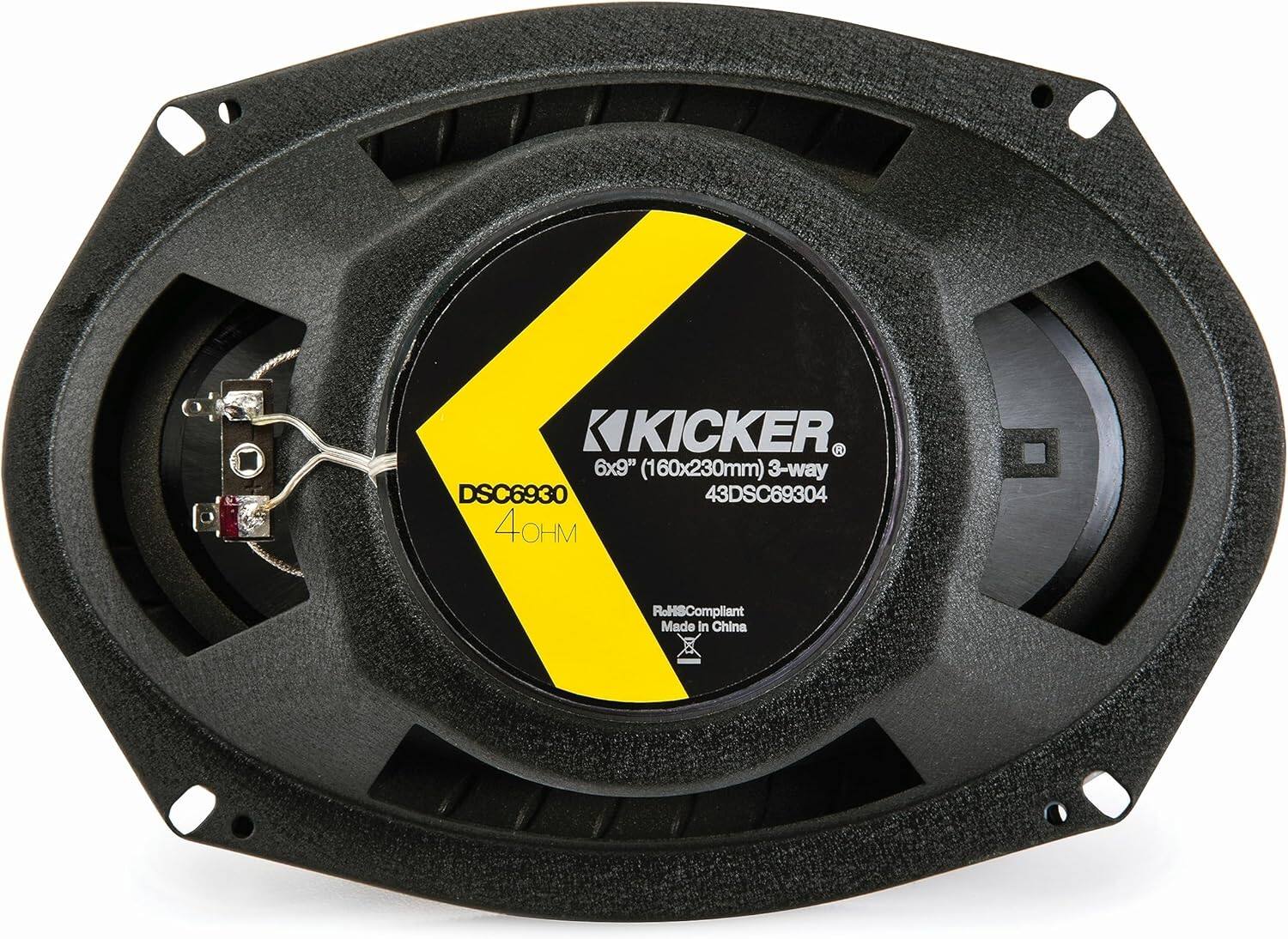 KICKER 6x9" (160x230mm) 3-way  
DSC6930  
43DSC69304  
4Ω  
RoHS Compliant  
Made in China