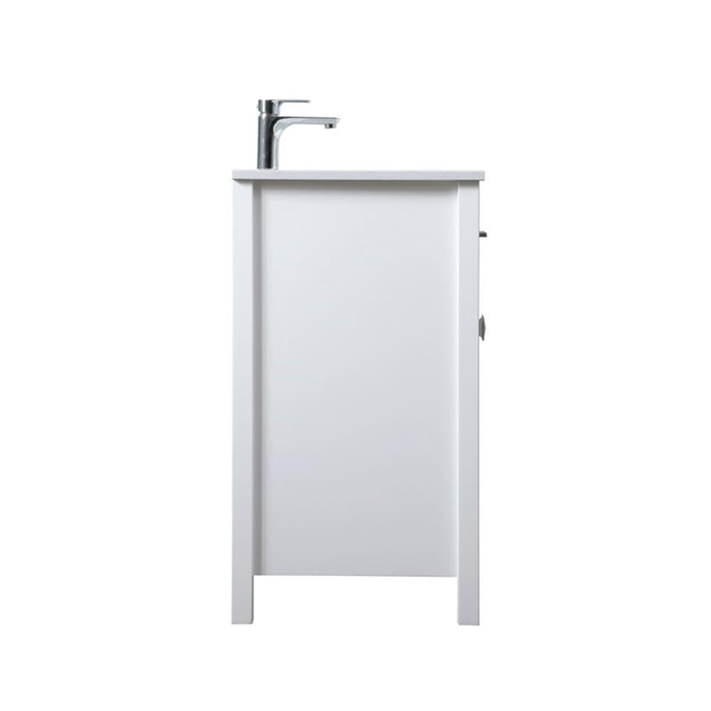 Alt View 1. Elegant Kitchen and Bath - 24 Inch SIngle Bathroom Vanity In White - White.