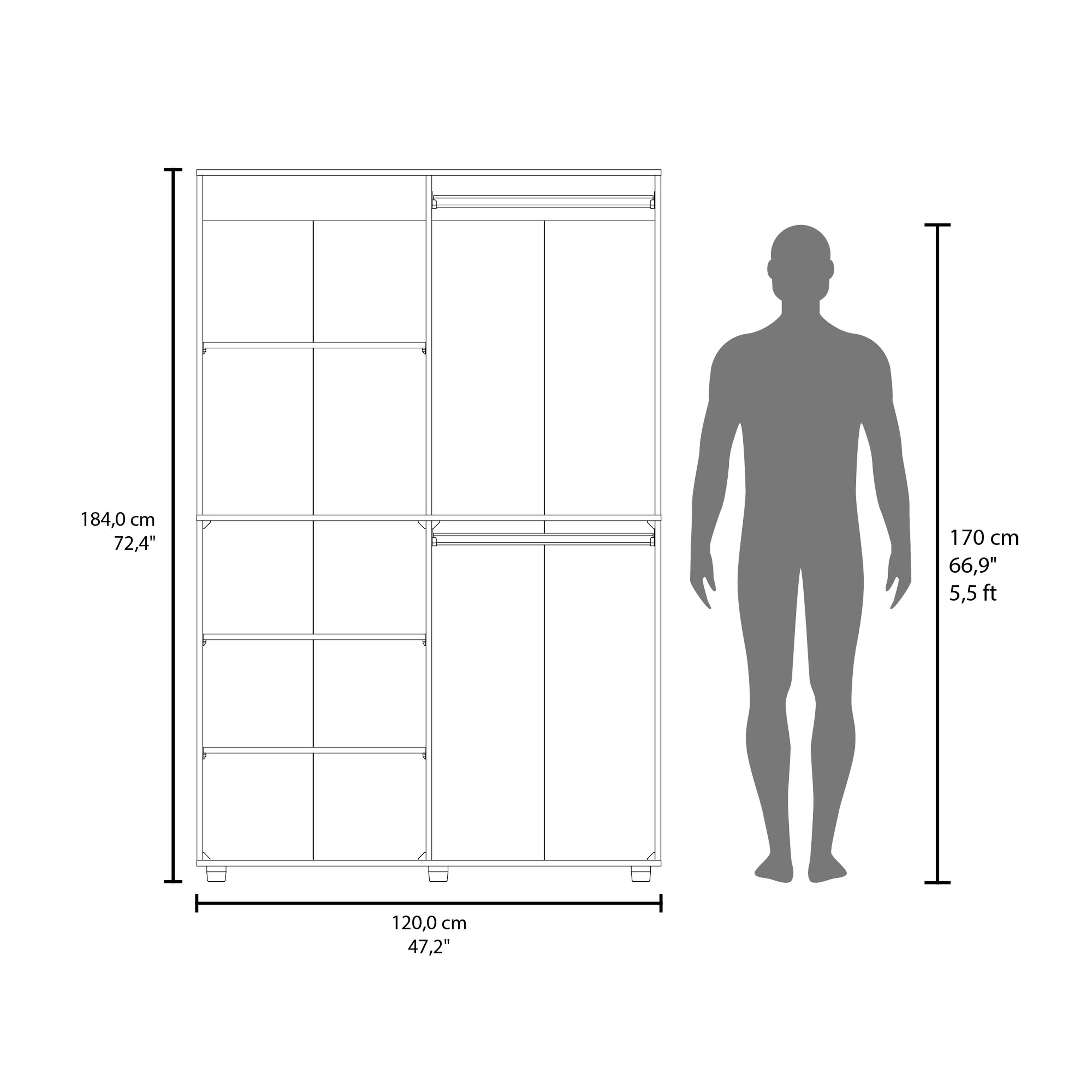 184,0 cm 72,4" 170 cm 66,9" 5,5 ft 120,0 cm 47,2"