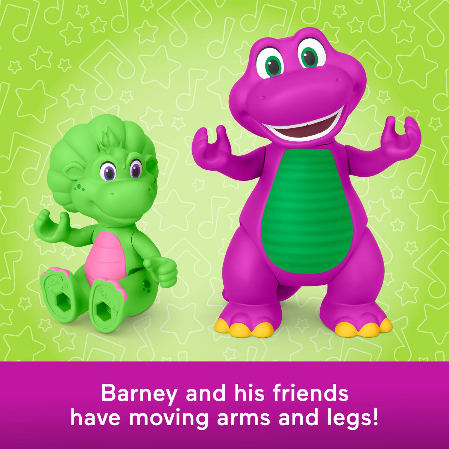 Barney and his friends have moving arms and legs!