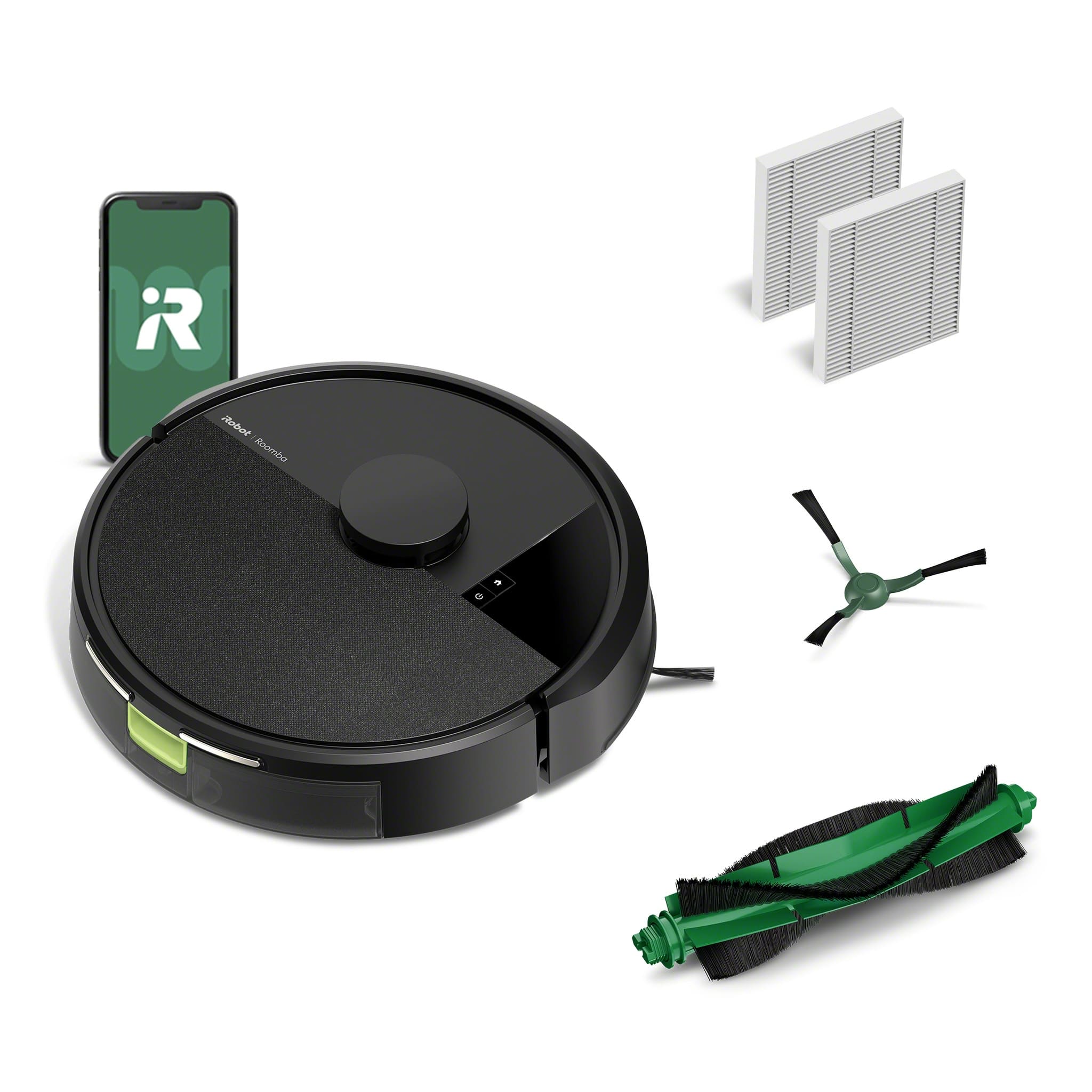 iRobot - Roomba 105 Vacuum - Easy-to-Use, Intense Power-Lifting Suction, LiDAR Navigation, Multi-Surface Cleaning, Self-Charging - Black - Front_Zoom