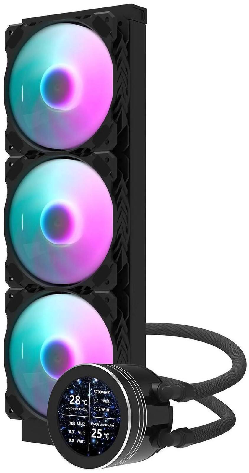 5700MHz 28°C 1.4 Volt Intel Core i9 29.7 Watt  
700 MHz GPU Graphics 0.3 Volt 25°C 0.0 Watt
