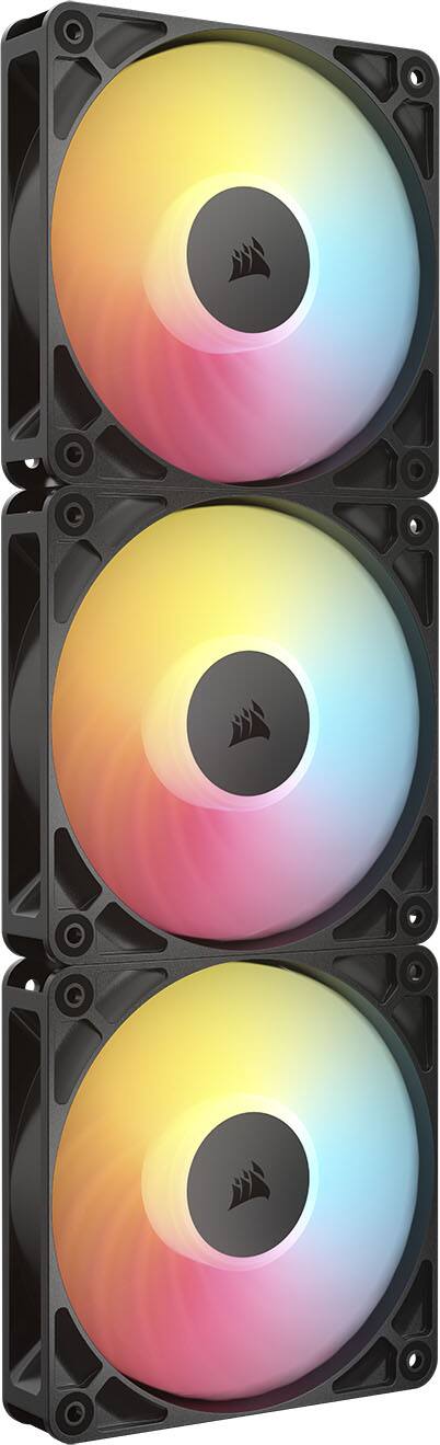 Alt View 5. CORSAIR - RS120-R ARGB 120mm PWM Fans (3-pack) - Black.