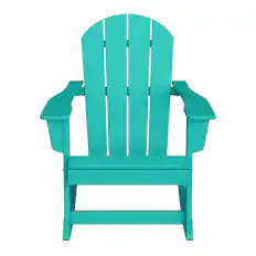 Front. WestinTrends - WestinTrends Malibu Outdoor / Patio Poly Adirondack rocking chair - Turquoise.