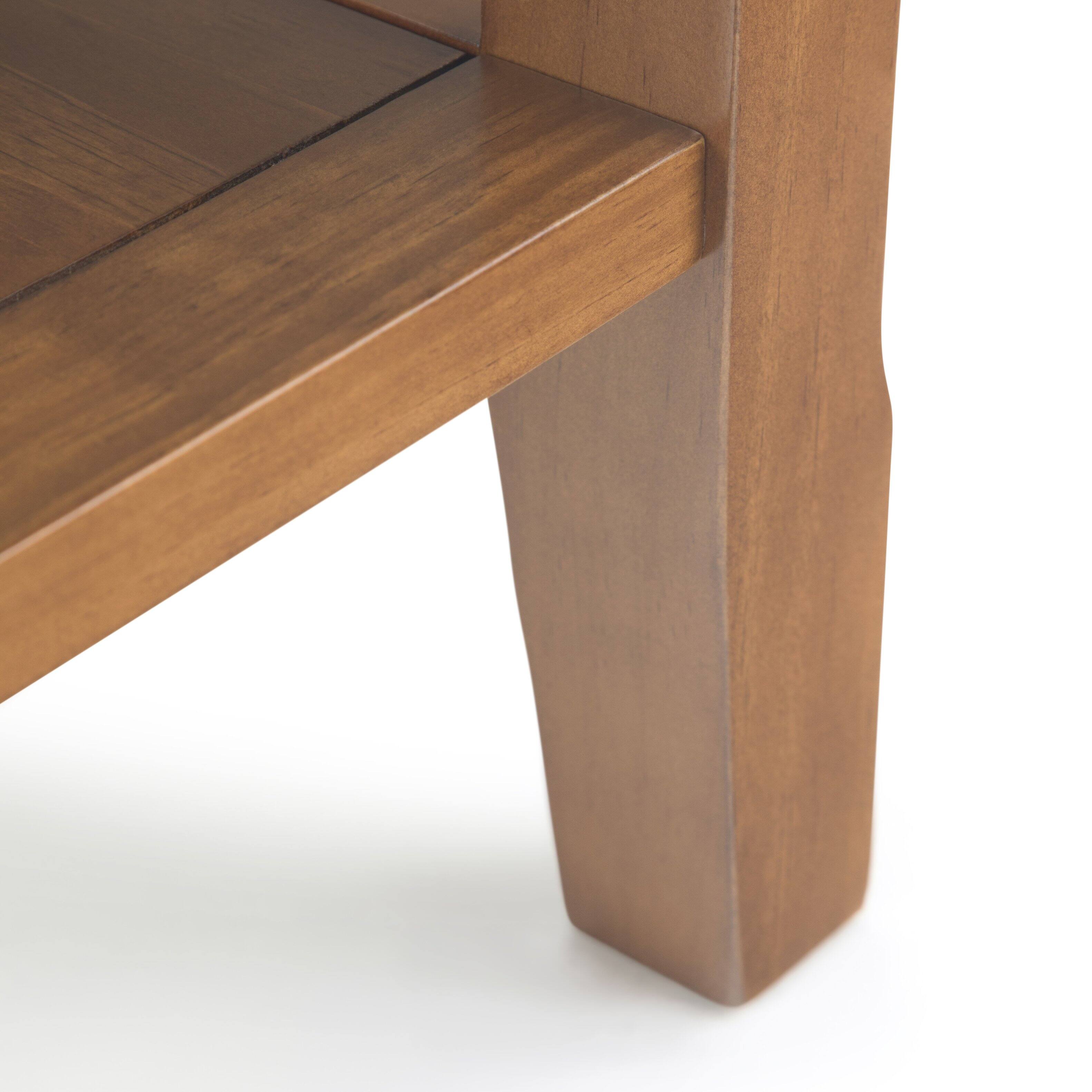 Alt View 1. Simpli Home - Acadian 14 inch Solid Wood Transitional Narrow Side Table in Light Golden Brown (Set of 2) - Light Golden Brown.
