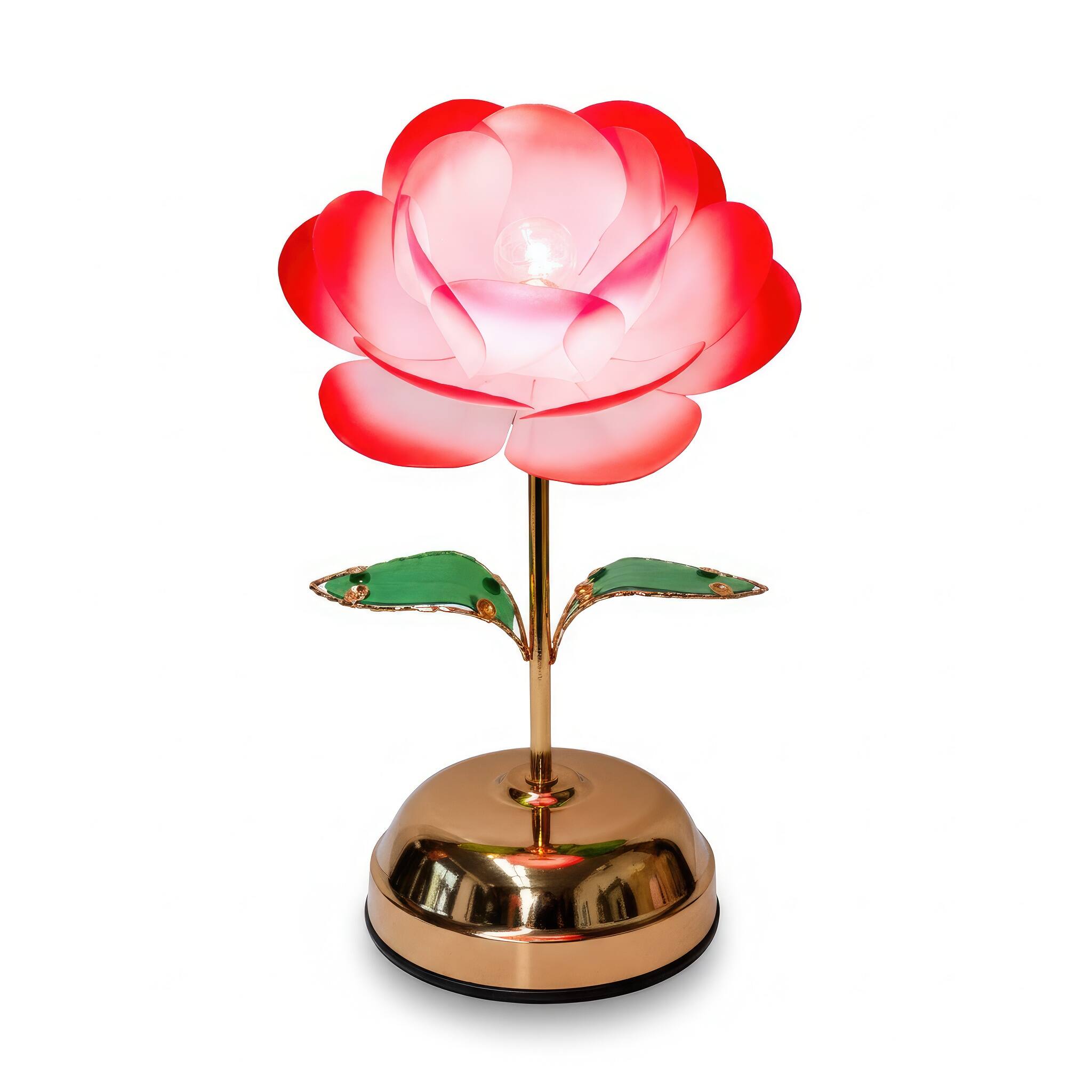 Angle. FC Design - 14"H Red Rose Realistic Flower Design Table Touch Lamp.