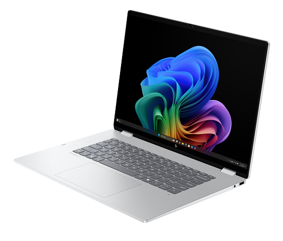 Left. HP - HP OmniBook 7 Laptop Computer 16" 2K Touch Screen Intel Core Ultra 5 16 GB - Glacier silver aluminum.