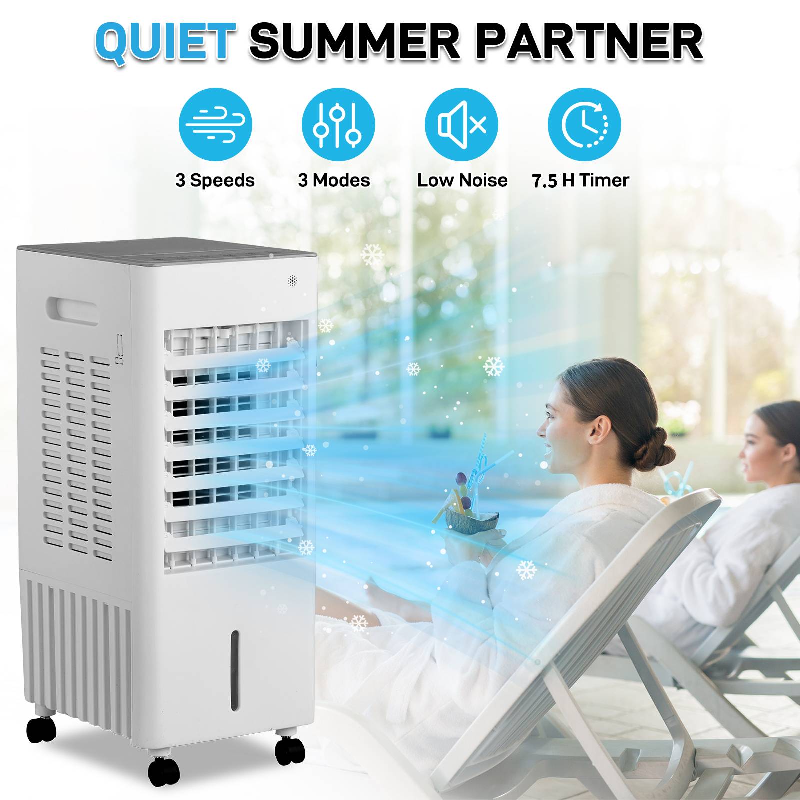 QUIET SUMMER PARTNER  
3 Speeds  
3 Modes  
Low Noise  
7.5 H Timer