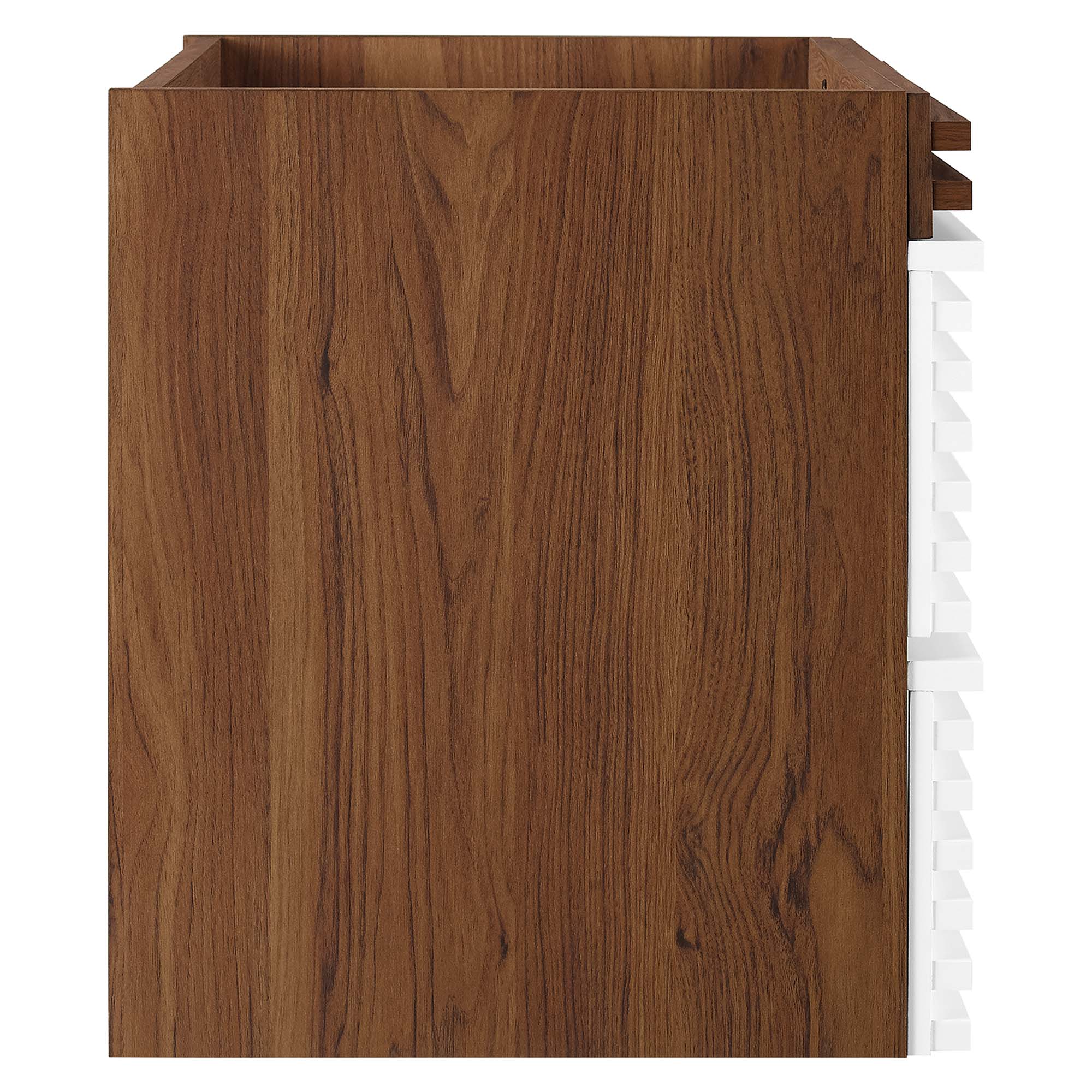 Alt View 1. Modway - Render Wall-Mount Bathroom Cabinet Basin Not Included - White Walnut.