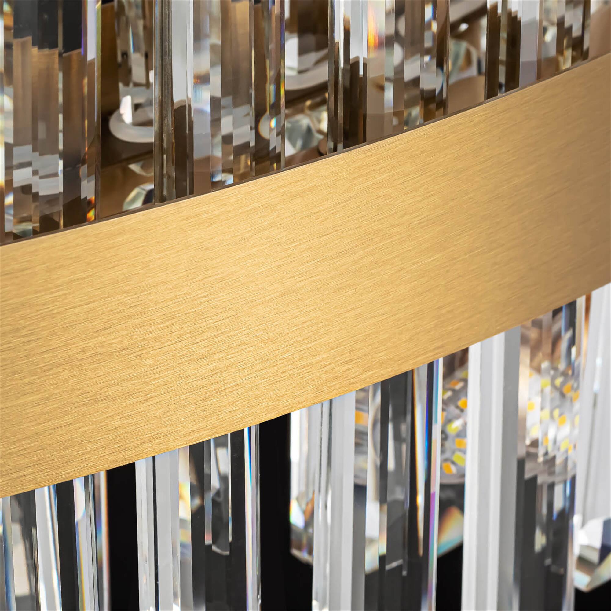 Alt View 5. Siljoy - 20-Light Brushed Gold 2-Tier K9 Crystal Raindrop Chandelier, 39.4in 3-Way Dimmable for Dining/Living/Kitchen/Bedroom - Gold.