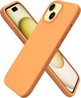 Ornarto - Compatible with iPhone 15 Case 6.1", Slim Liquid Silicone 3 Layers Full Covered Protective Cover - Marigold