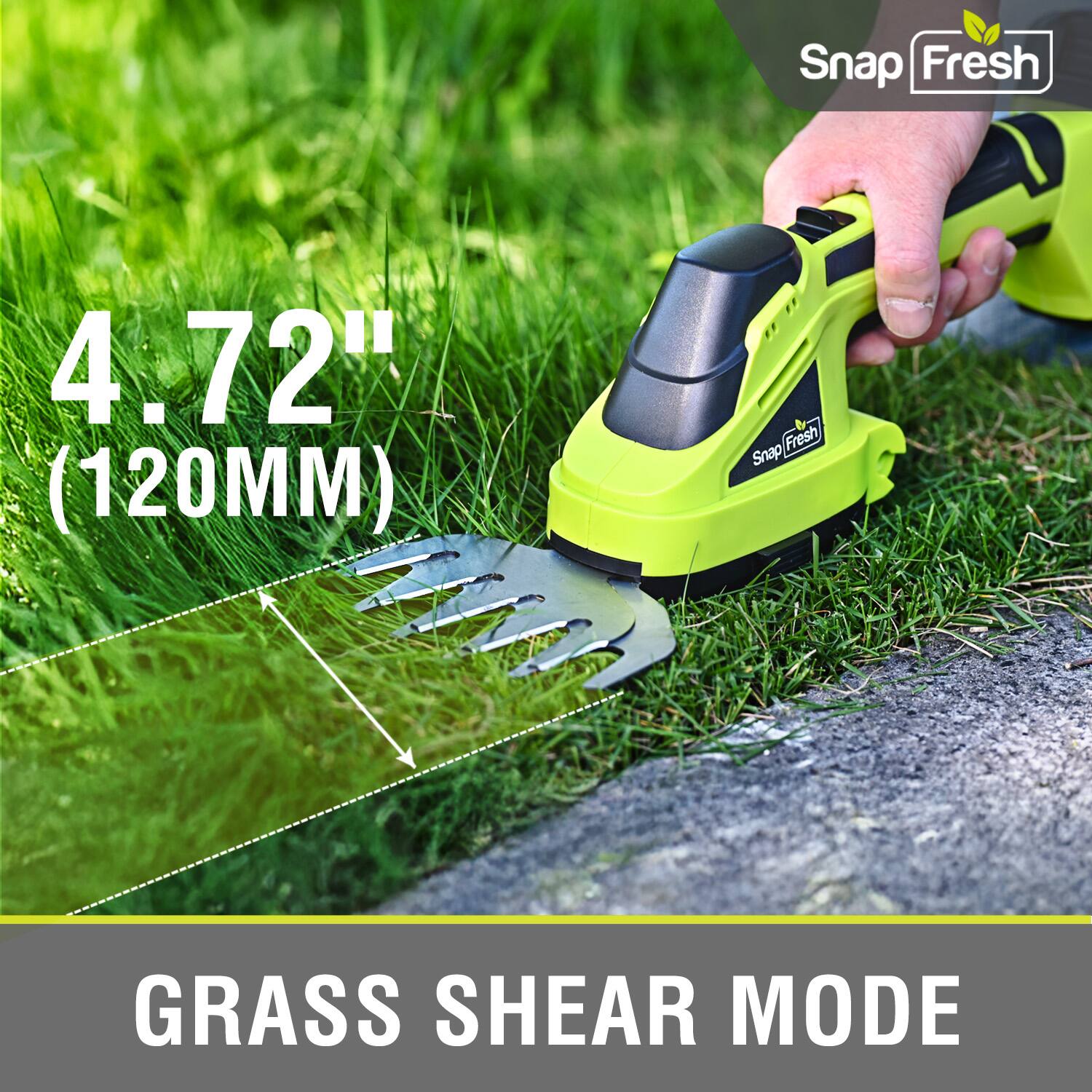 SnapFresh 20V Cordless Hedge Trimmer 2 in 1 Shrub Trimmer and
