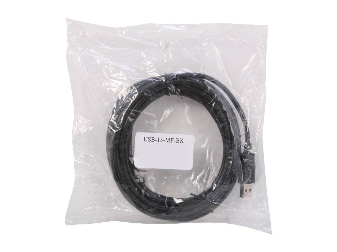Alt View 2. Nippon Labs - Nippon Labs Black 15 ft. USB cable A/Male to A/Female extension 15ft USB cable Model USB-15-MF-BK 15 feet.