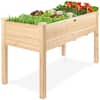 Front. Best Choice Products - Best Choice Products 48x24x30in Raised Garden Bed, Elevated Wooden Planter for Yard w/ Foot Caps, Liner - Natural - Natural.