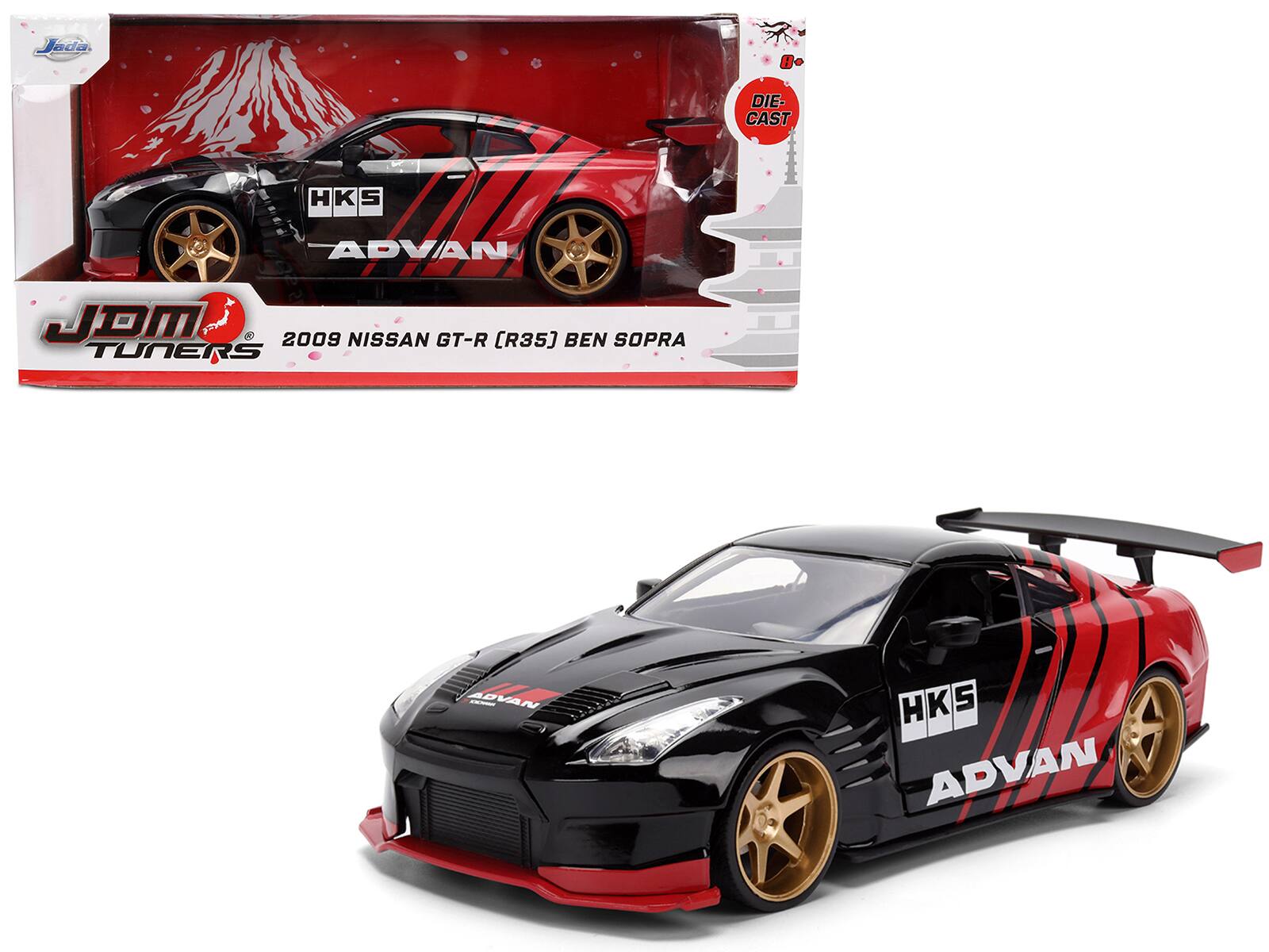 Jada DIE-CAST  
JDM TUNERS  
2009 NISSAN GT-R [R35] BEN SOPRA  
HKS ADVAN  
ADVAN