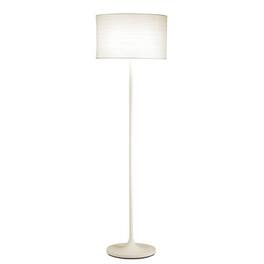 Hivvago - Modern Floor Lamp with Paper Drum Shade - White