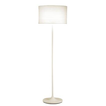 Front. Hivvago - Modern Floor Lamp with White Paper Drum Shade - White.
