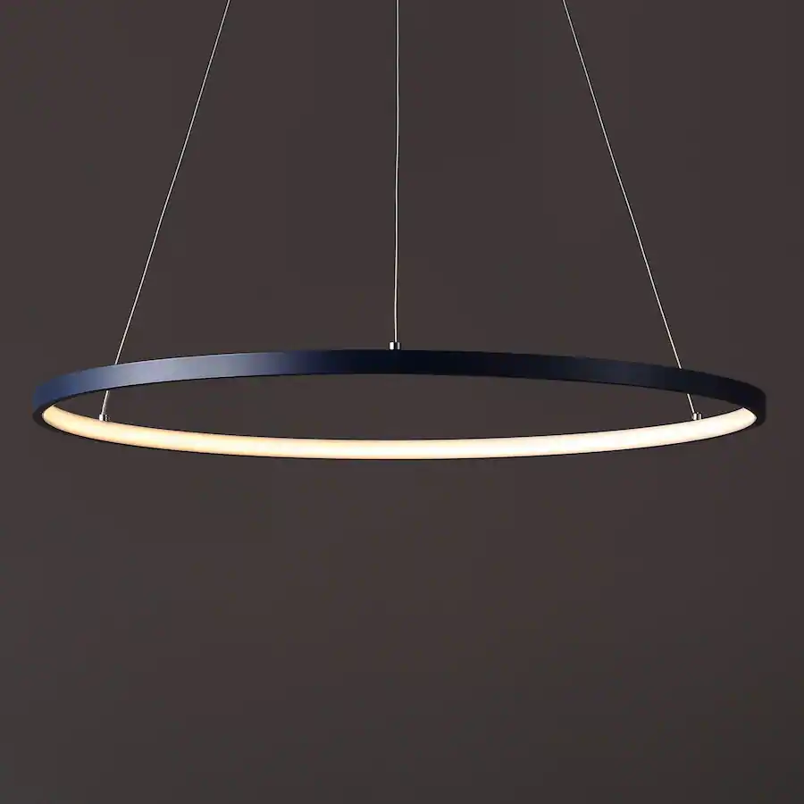 Jonathan Y Brice 23.75" Modern Contemporary Metal Round Dimmable ...