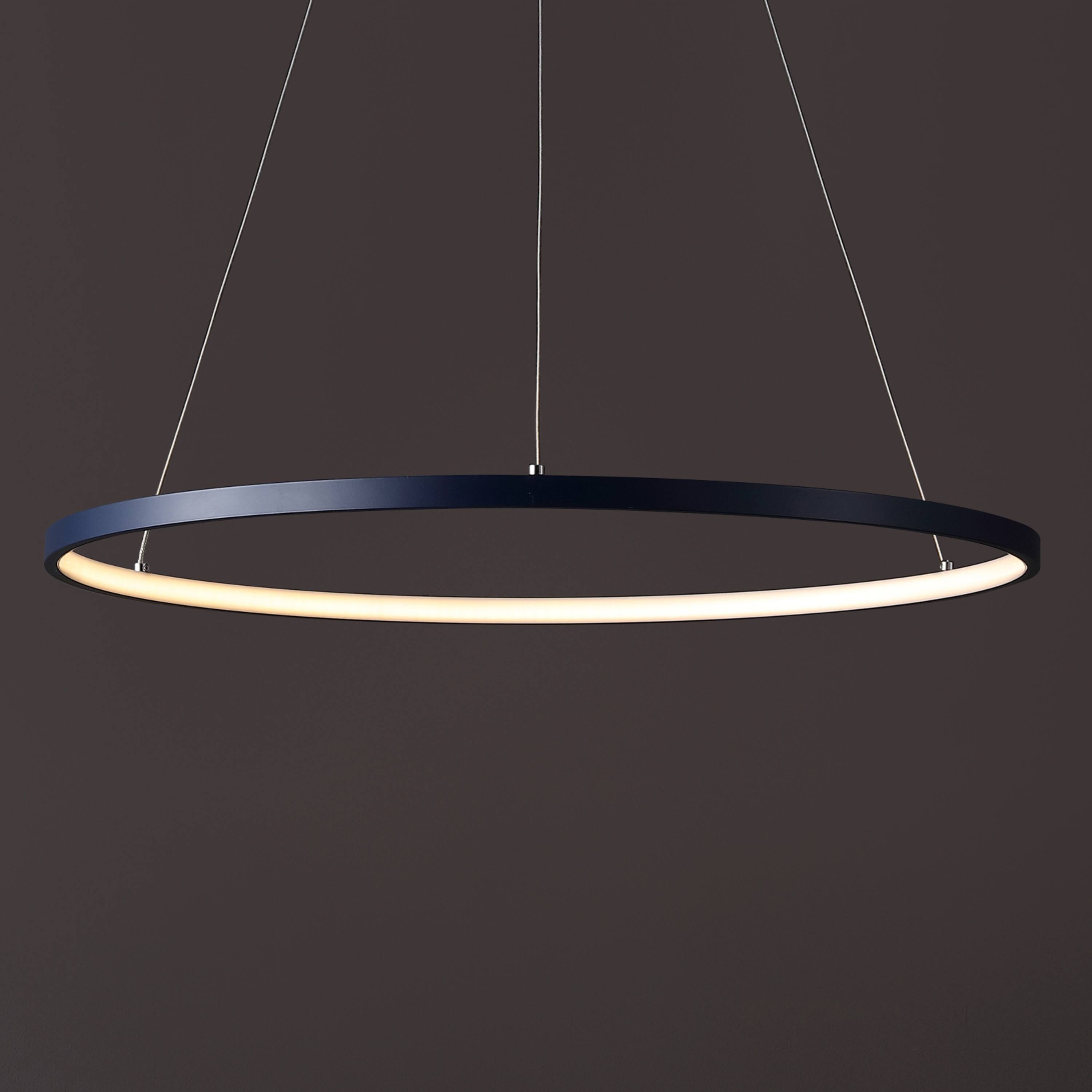 Jonathan Y Brice 23.75" Modern Contemporary Metal Round Dimmable ...