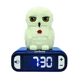 Lexibook - Harry Potter Hedwig Night Light Alarm Clock with Sounds - White