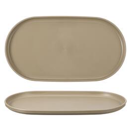 Unique Bargains - 2pcs Fast Food Serving Trays, 12x6.6" Oval Reusable Restaurant Tray for Kitchen Coffee Fruit Burger Lunch - Khaki