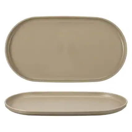 Front. Unique Bargains - 2pcs Fast Food Serving Trays, 12x6.6" Oval Reusable Restaurant Tray for Kitchen Coffee Fruit Burger Lunch - Khaki.