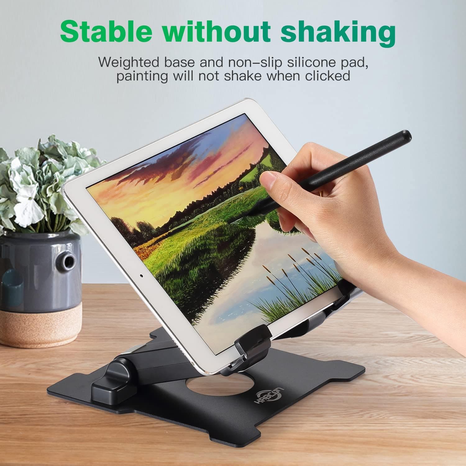 Stable without shaking

Weighted base and non-slip silicone pad, painting will not shake when clicked