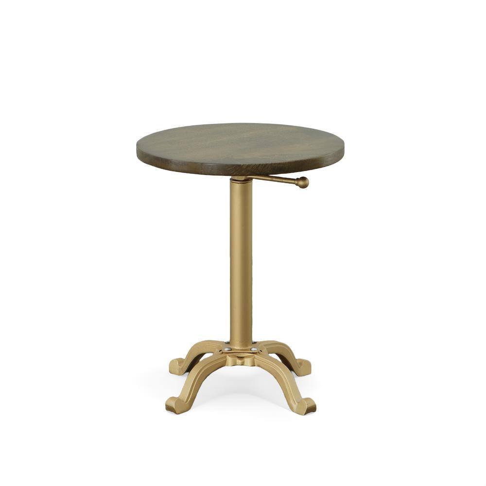 Carolina Chair & Table - Colton Adjustable Vintage Table - Elm Top - Gold Base - Blue