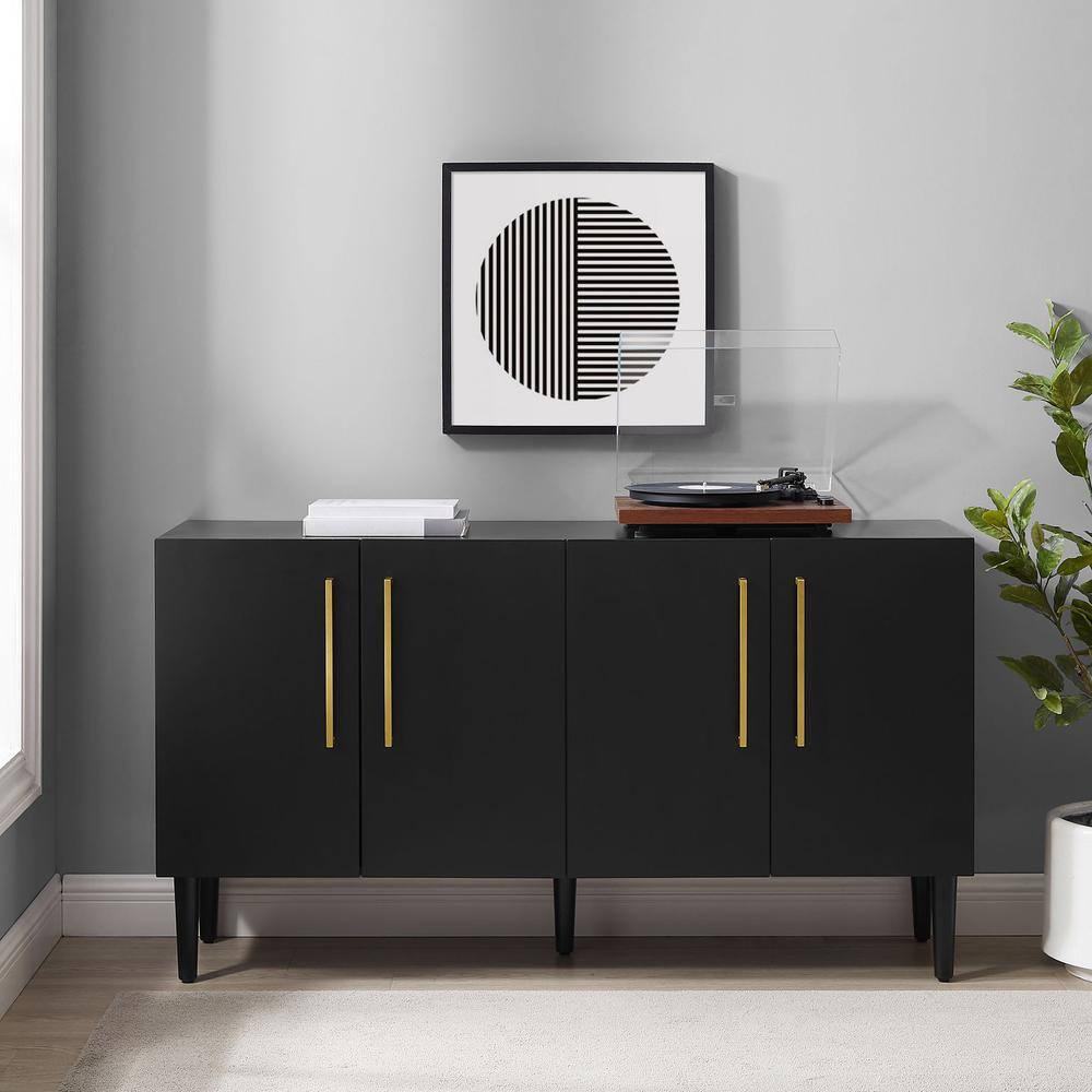 Alt View 1. Crosley Furniture - Everett Sideboard - Matte Black.