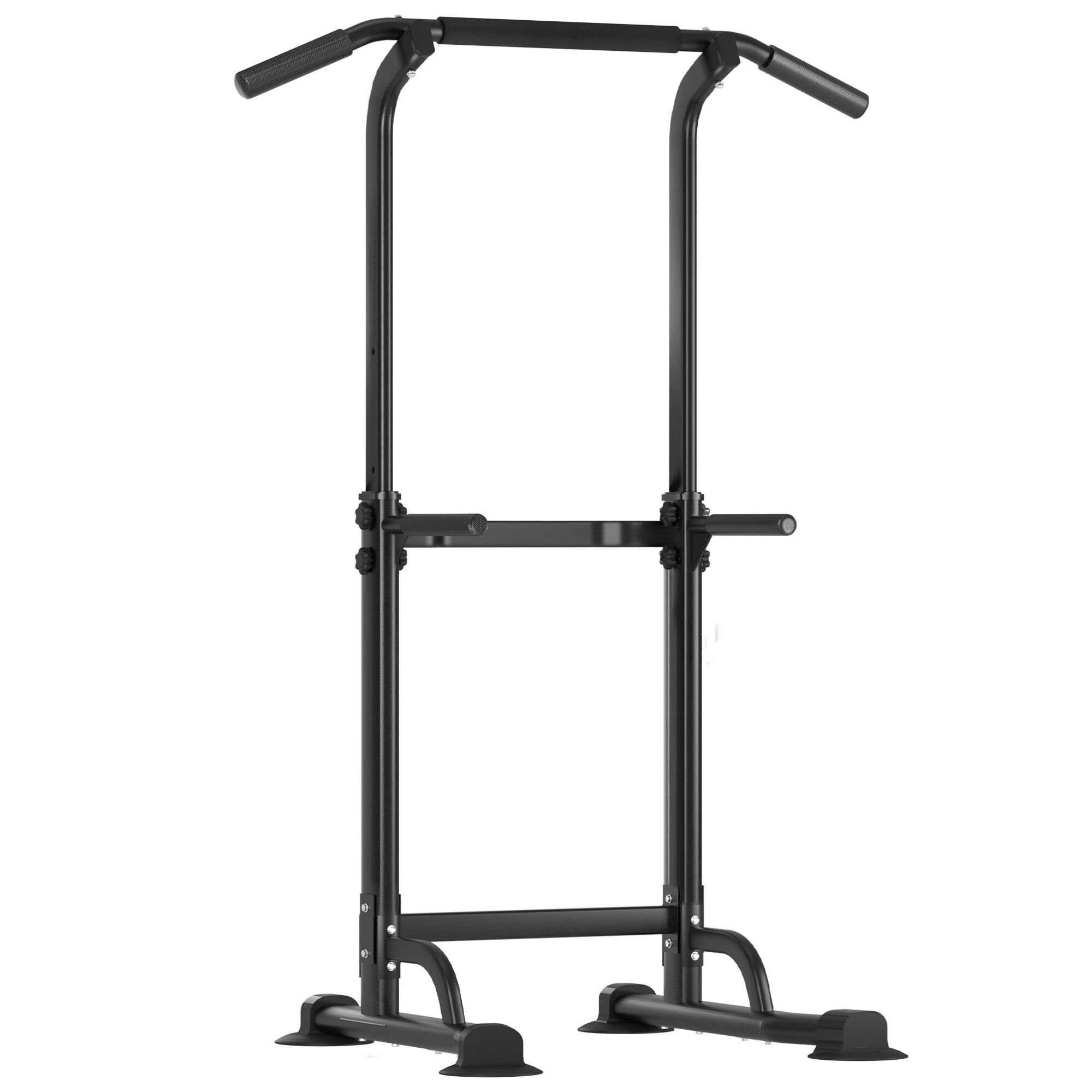 Alt View 5. ELEMENT ACE - Multifunctional Adjustable Pull Up Bar and Dip Station with 10 Height Settings for Complete Home Strength Training - Black.