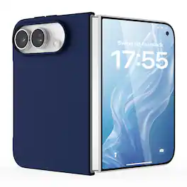 Ornarto - for iPhone Duo Case, Magnetic Slim Liquid Silicone Soft Gel Rubber Shockproof Protective Case - Navy Blue