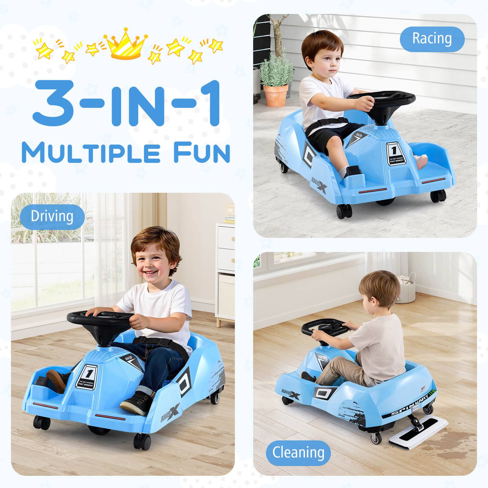 3-IN-1  
MULTIPLE FUN  

Driving  
Racing  
Cleaning