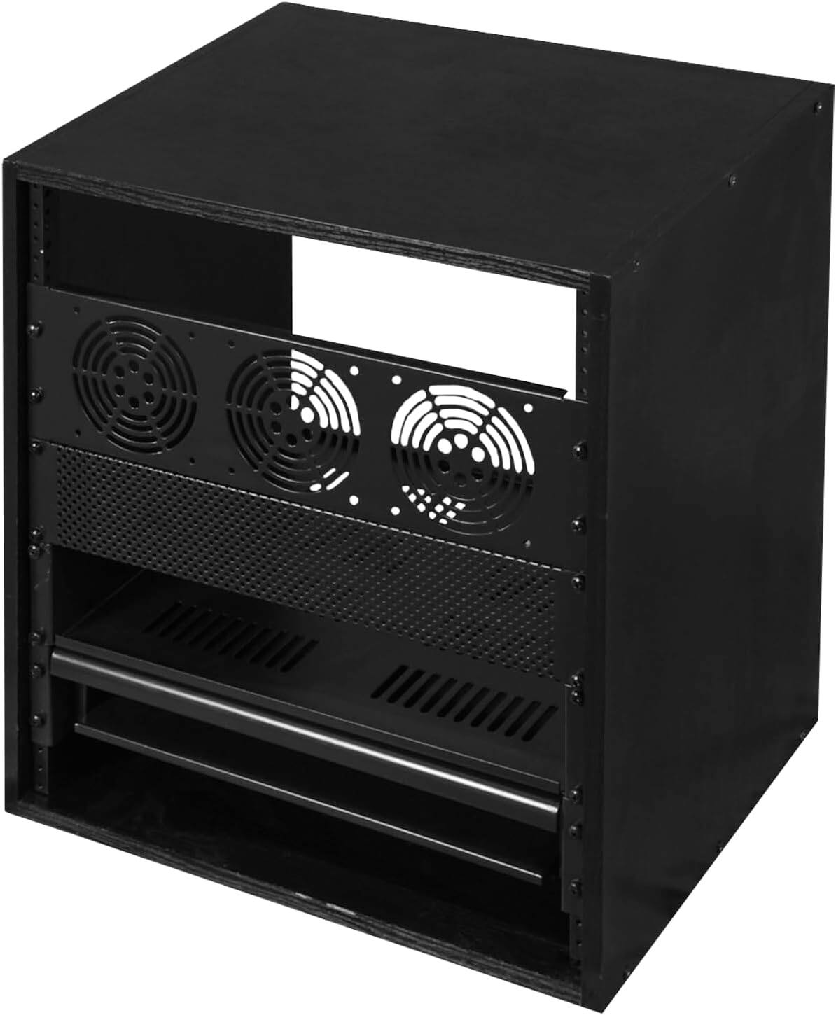Left. Gator - 8U Studio Rack Cabinet with 15.5-Inch Depth and 5/8-Inch Furniture Grade MDF.