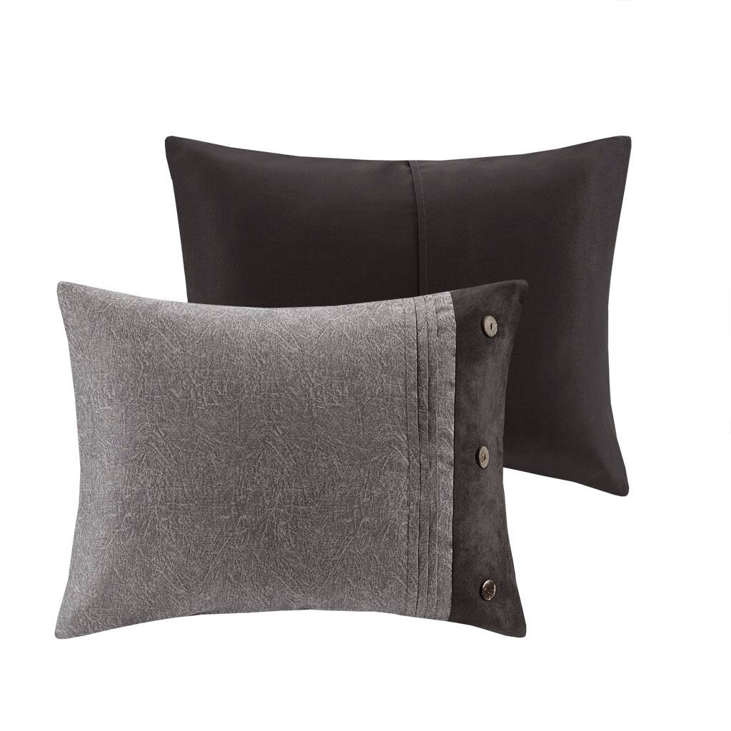 Alt View 3. Gracie Mills - Gracie Mills Maldonado 7-Piece Rustic Faux Suede Comforter Set - Grey.