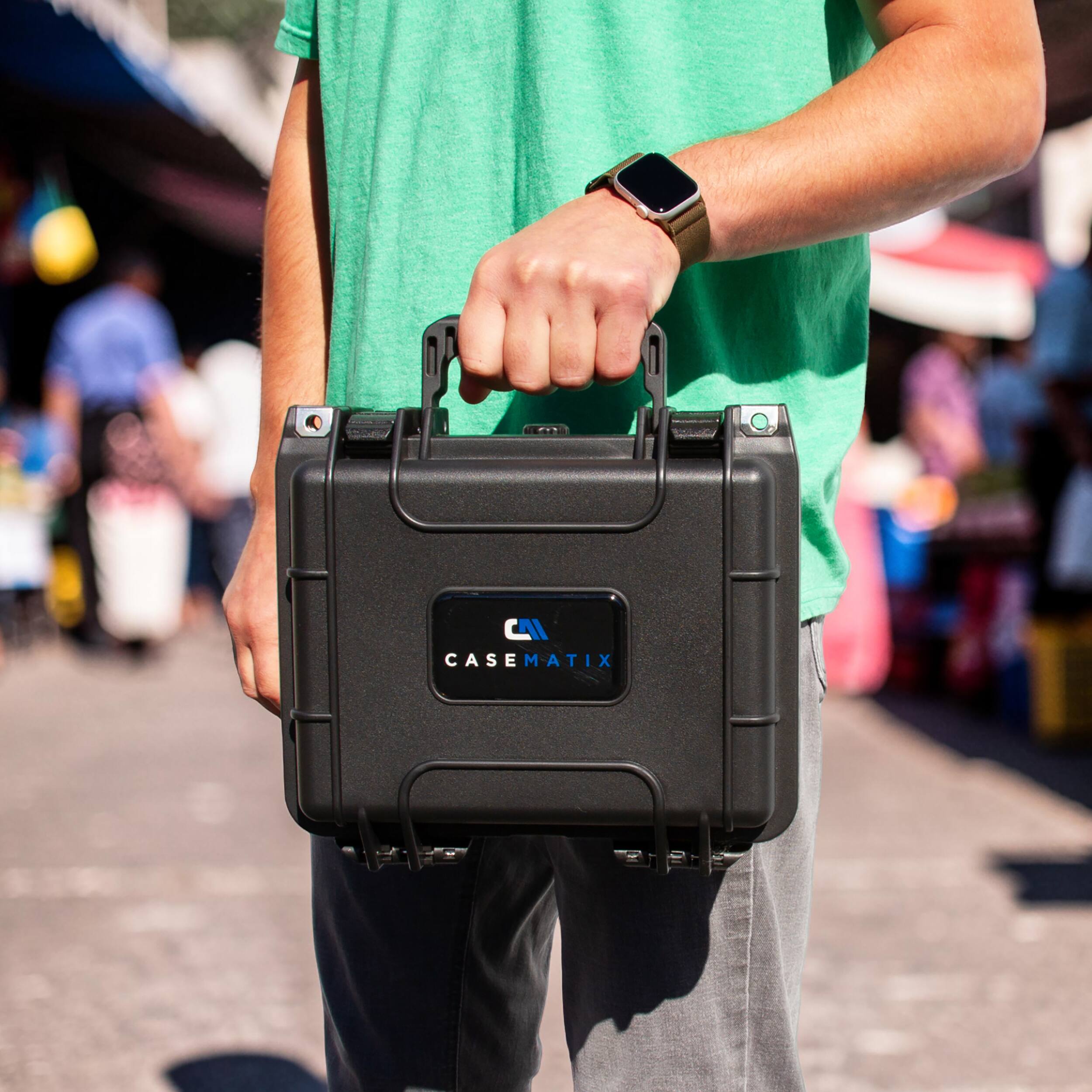 Alt View 5. CASEMATIX - American Silver Eagle Coin Tube Storage Case – Waterproof Airtight Coin Tube Holder for 9 Coin Rolls - Black.