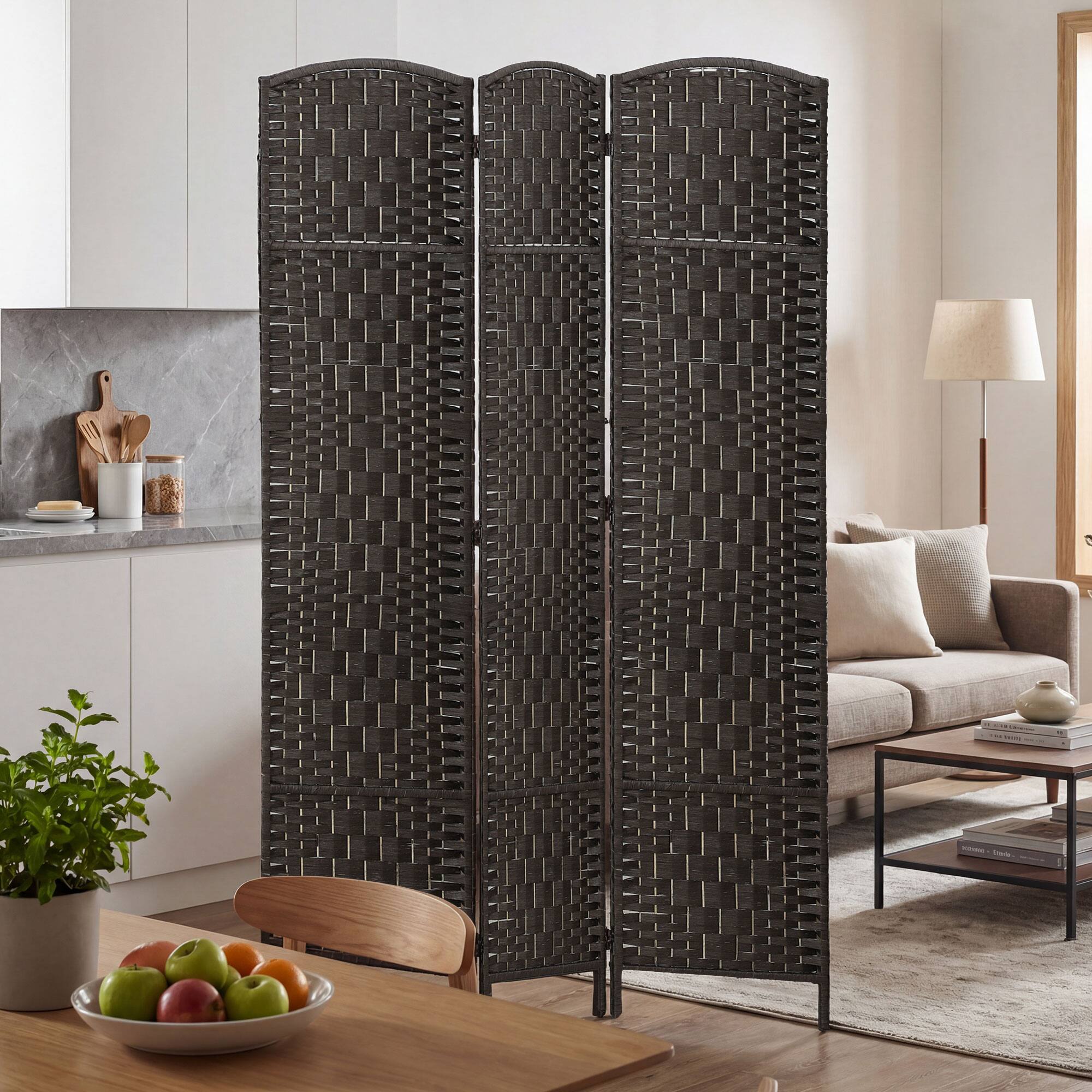 Alt View 6. Homcom - Divider, 3 Panel Folding Privacy Screen - Coffee.