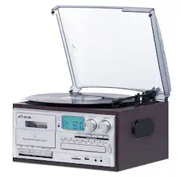Victor Audio - Victor Cosmopolitan 8-in-1 Turntable Music Center - Black