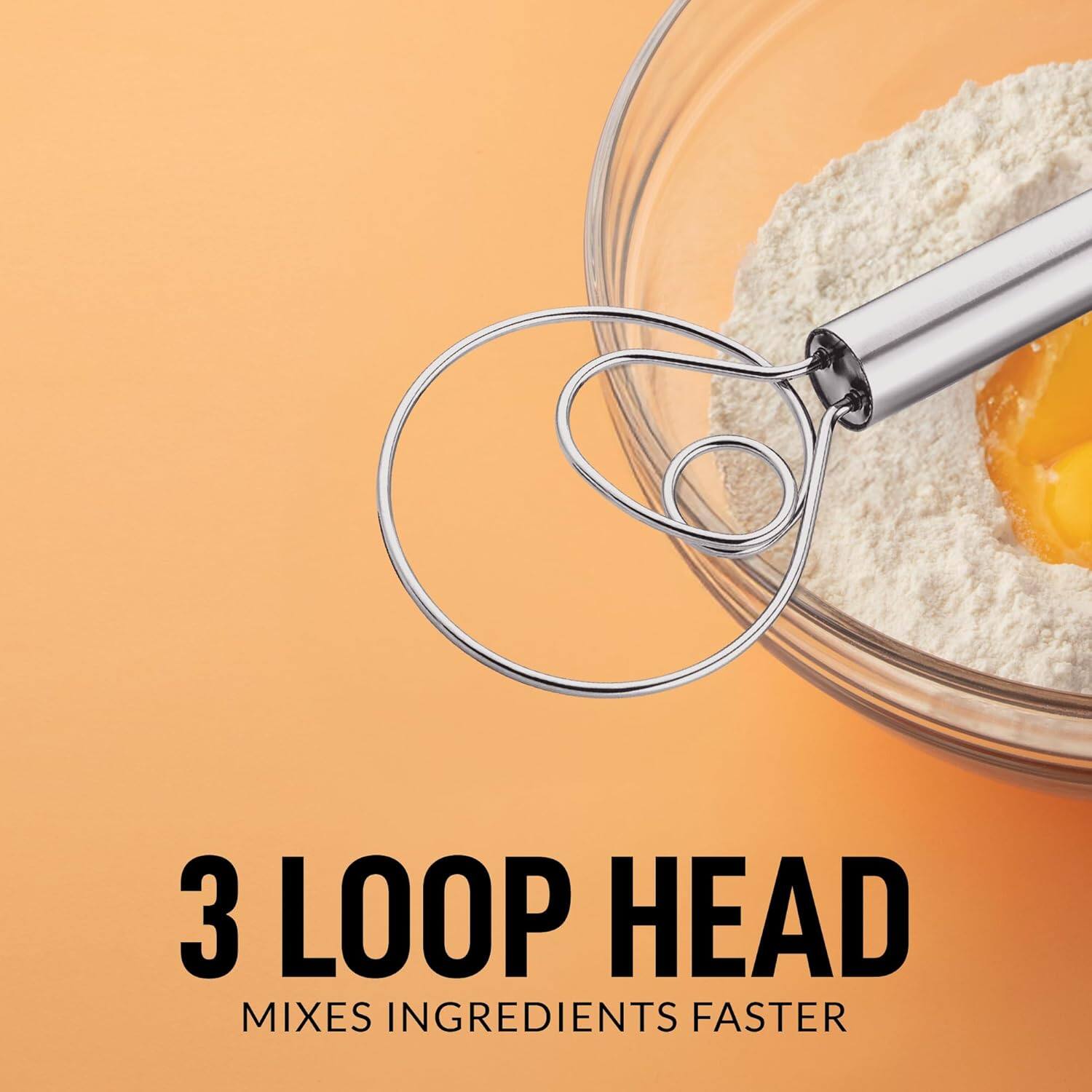 3 LOOP HEAD  
MIXES INGREDIENTS FASTER