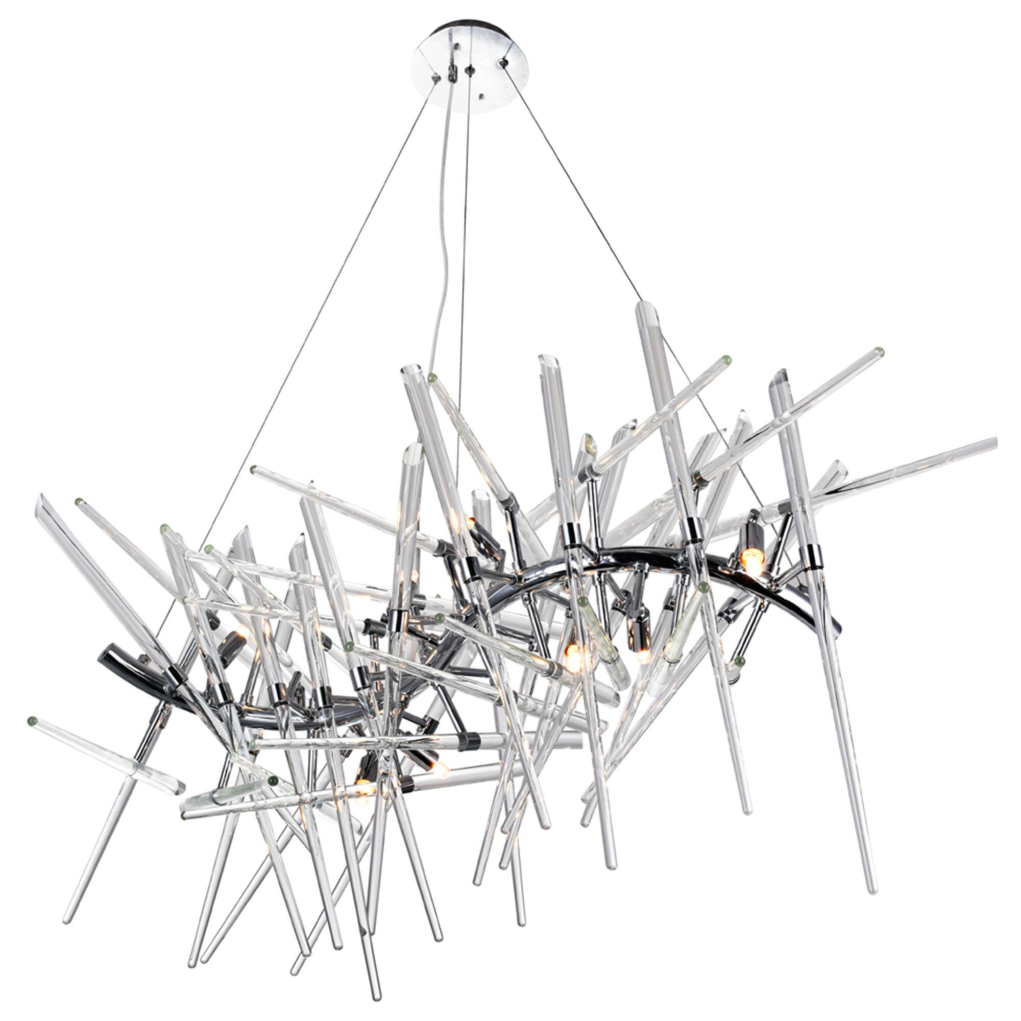 Angle. CWI Lighting - Icicle 10 Light Chandelier With Chrome Finish - Chrome.