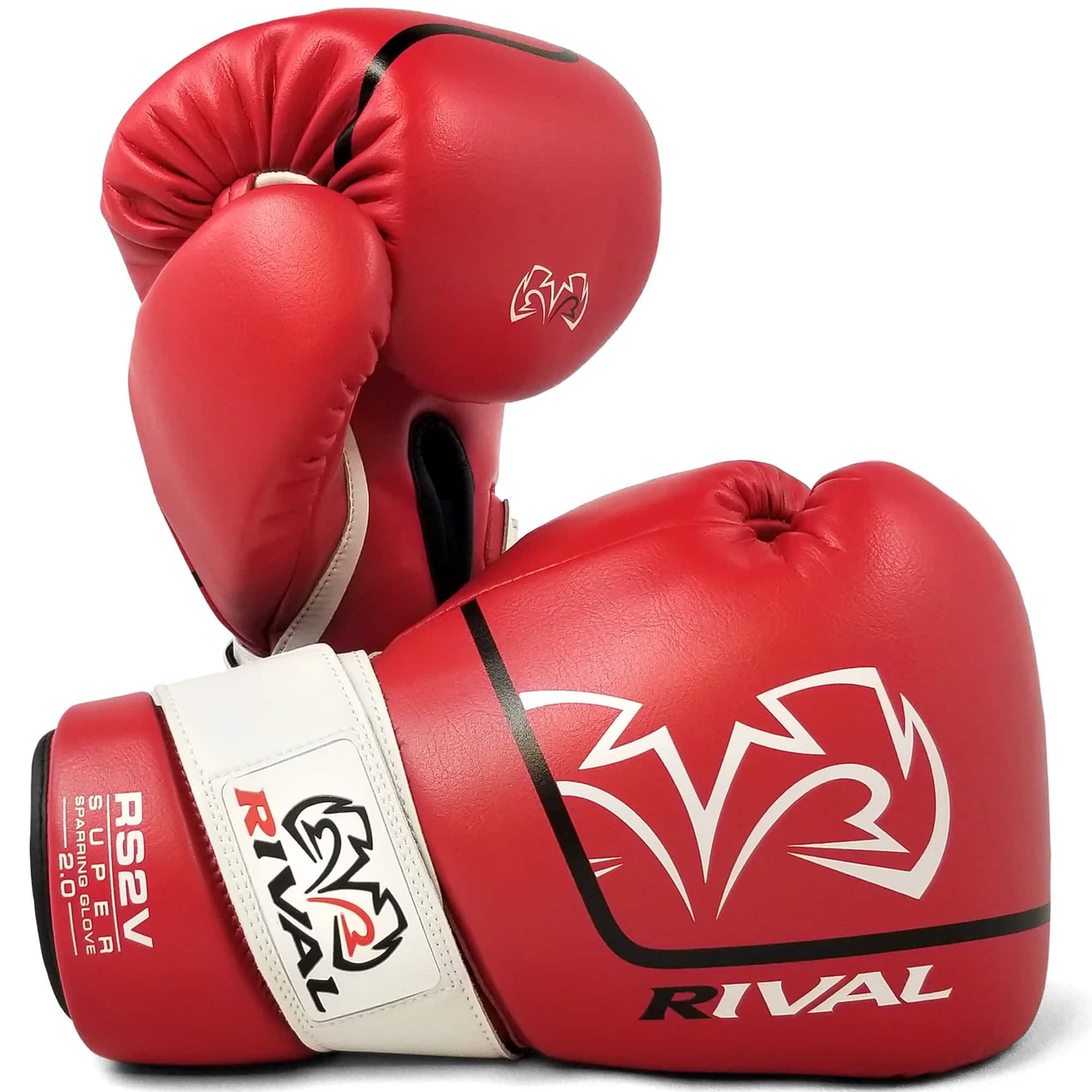 RIVAL - Boxing RS2V 2.0 Super Pro Hook and Loop Sparring Gloves - 12 oz. - Red