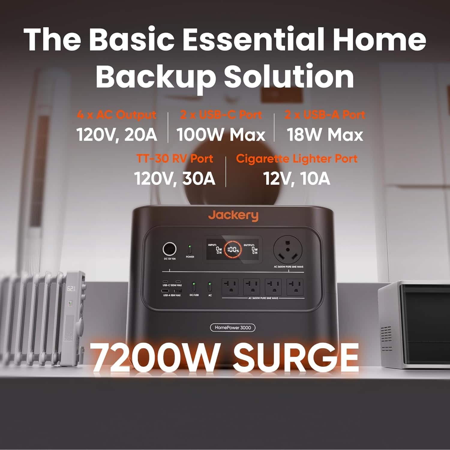 Jackery HP3000AC Solar Generator 3064Wh Portable Power Station
