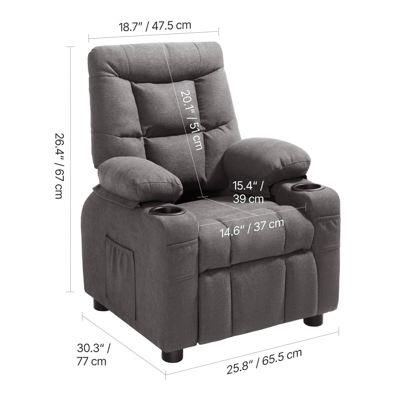 18.7" / 47.5 cm  
26.4" / 67 cm  
20.1" / 51 cm  
15.4" / 39 cm  
14.6" / 37 cm  
30.3" / 77 cm  
25.8" / 65.5 cm